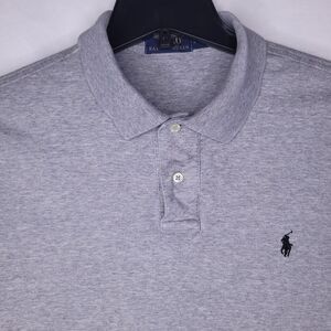 Ralph Lauren Polo Shirt Mens Large Gray Pony Cotton Short Sleeve